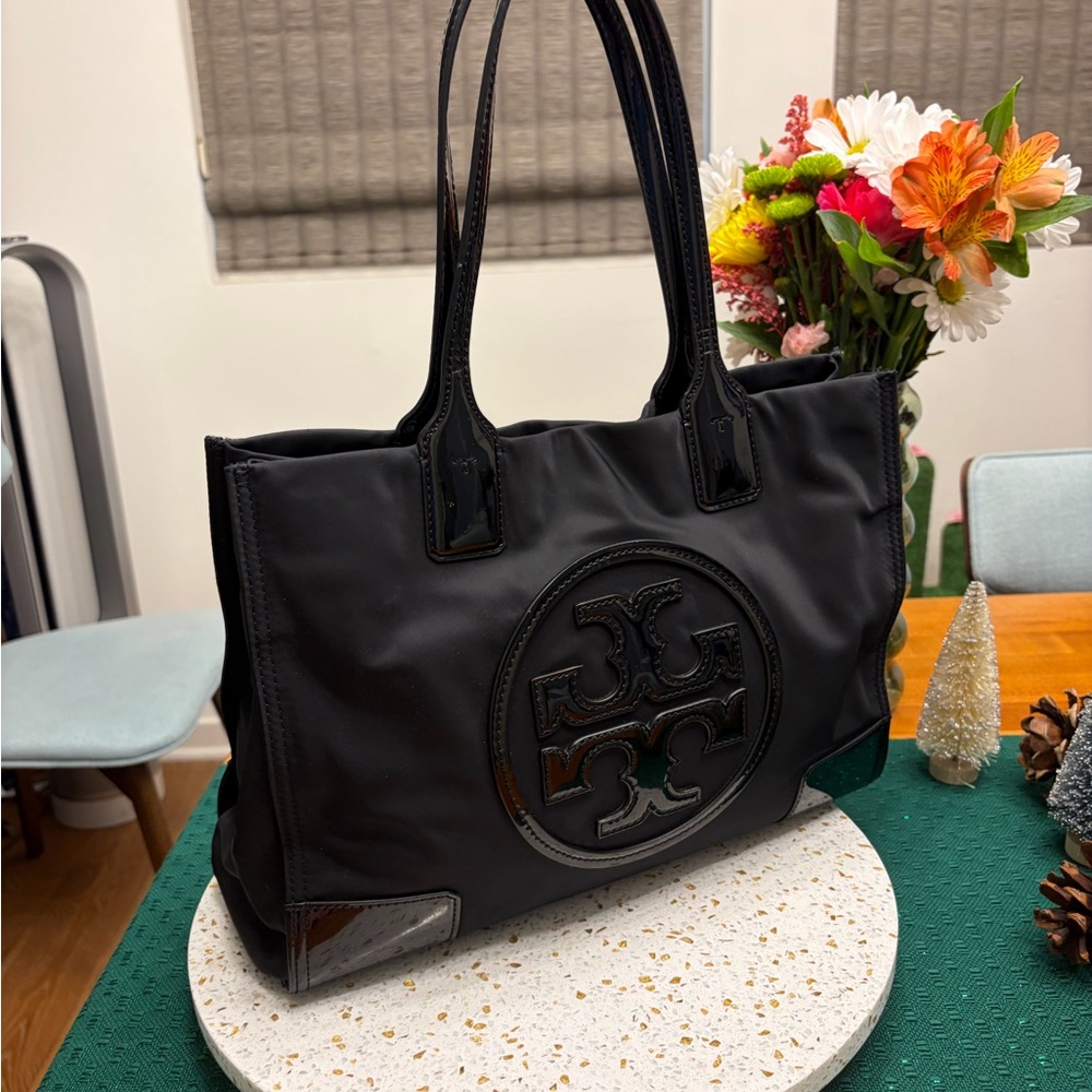 Tory Burch Ella Black Nylon Tote